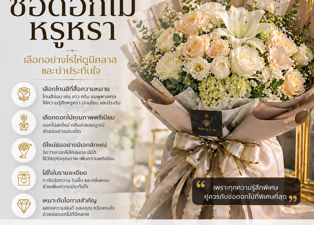 ช่อดอกไม้แบบหรูหรา