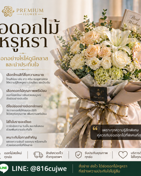 ช่อดอกไม้แบบหรูหรา